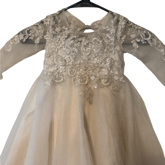 Azazie Toddler Girl Flower Girl Precious Fros A-Line Tulle Dress Size 2T - Picture 6 of 11